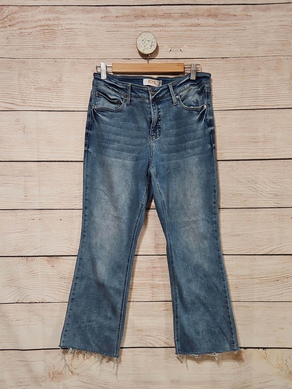 Royalty For Me Blue Women's Crop Flare Jeans 14P